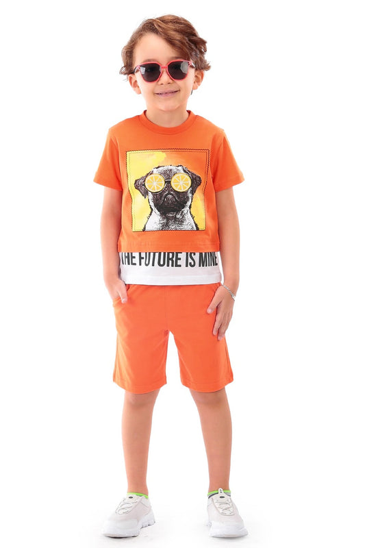 Erkek Çocuk Şortlu Takım Turuncu