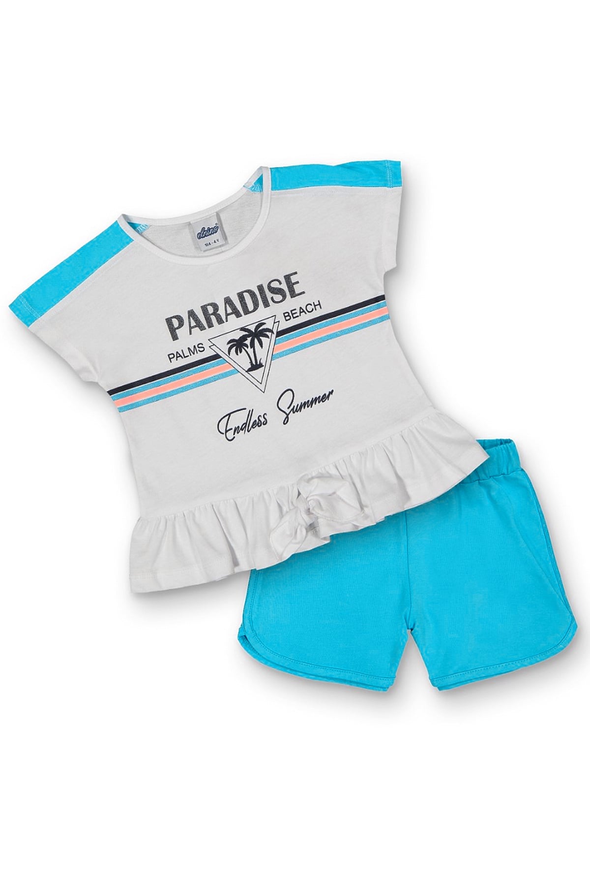 Kız Çocuk Şortlu Takım Mavi