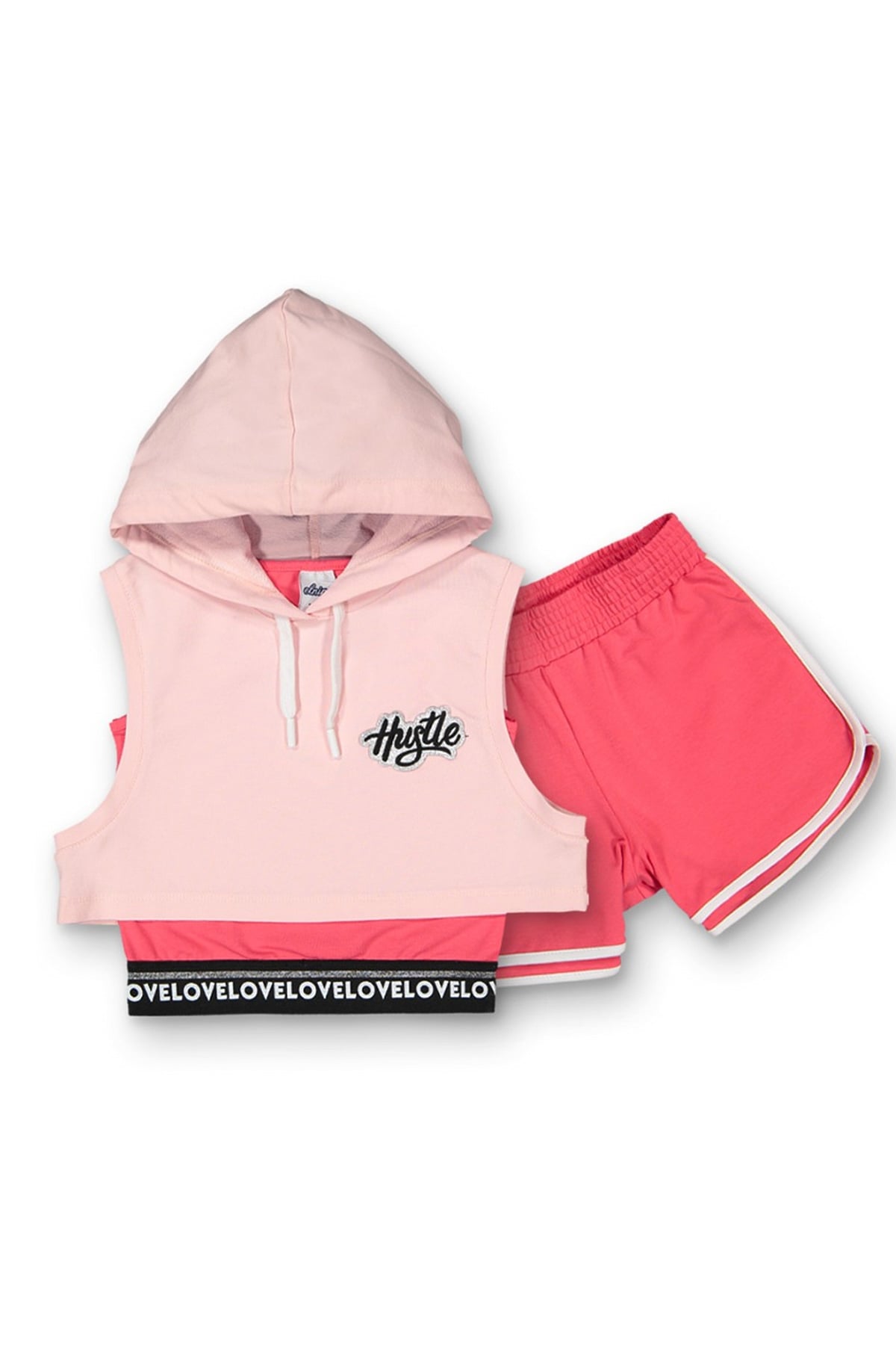 Kız Çocuk Kapüşonlu Takım Nar Çiçeği