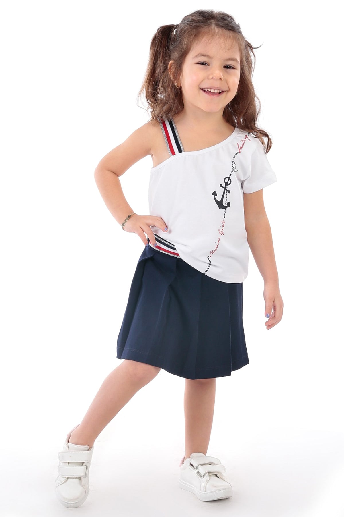 Kız Çocuk Şort Etek Takım Lacivert