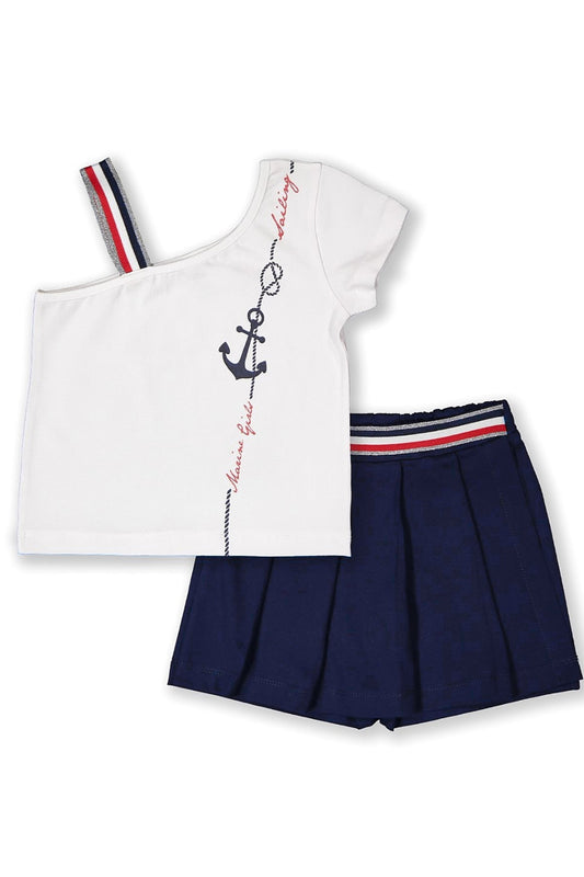 Kız Çocuk Şort Etek Takım Lacivert