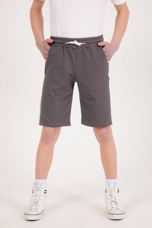 Erkek Çocuk Garnili Şort Füme