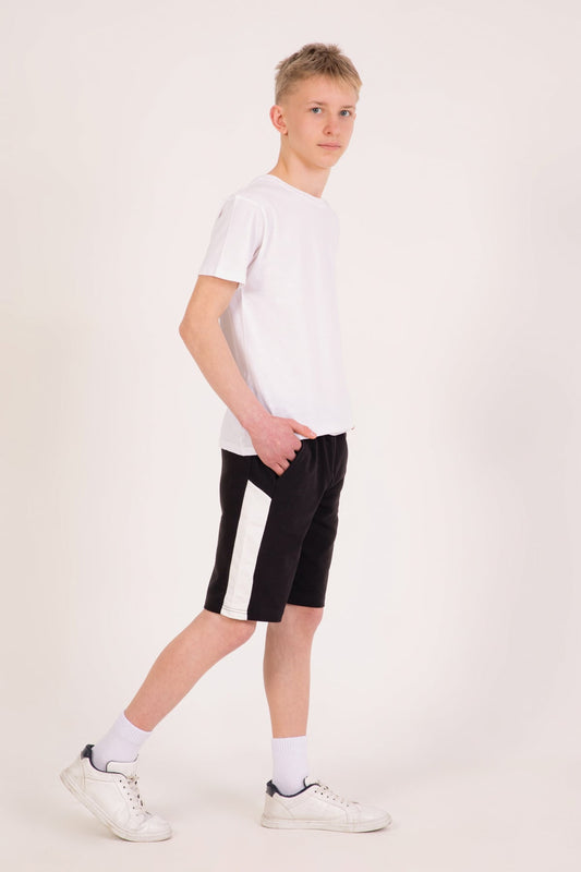 Erkek Çocuk Garnili Şort Siyah