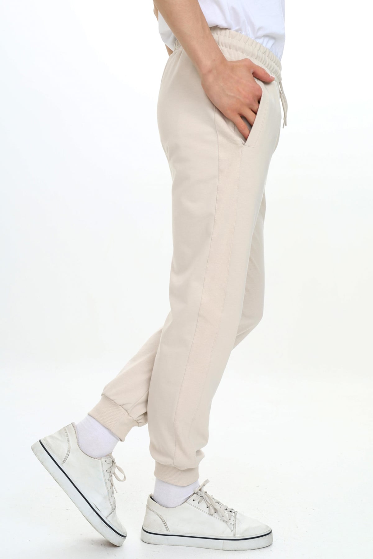 Erkek Çocuk Nakışlı Eşofman Altı Bej