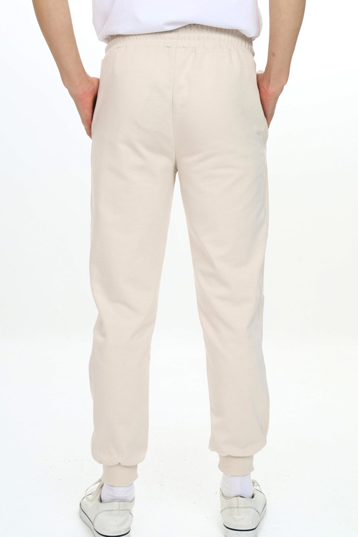 Erkek Çocuk Nakışlı Eşofman Altı Bej