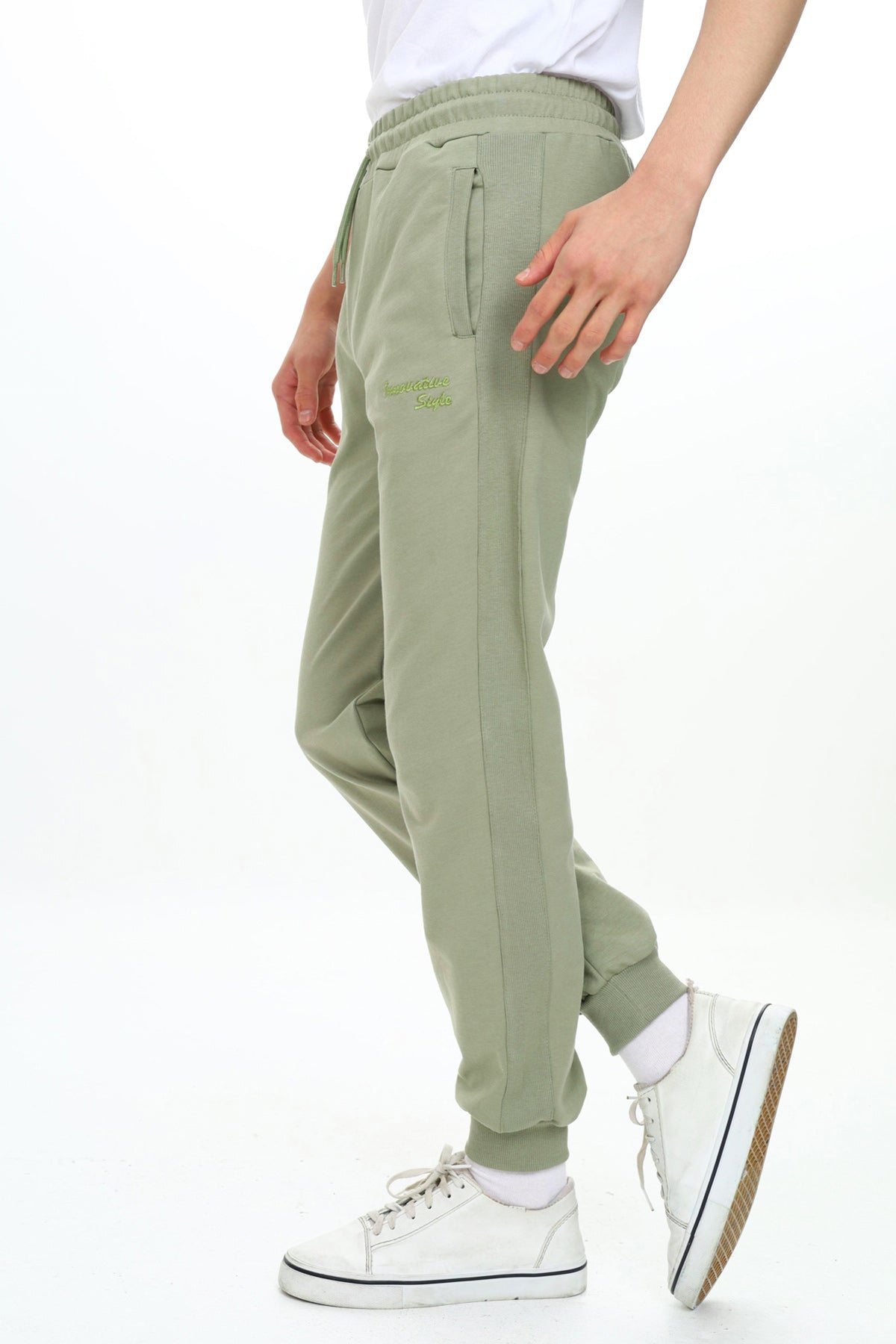 Erkek Çocuk Nakışlı Eşofman Altı Yeşil