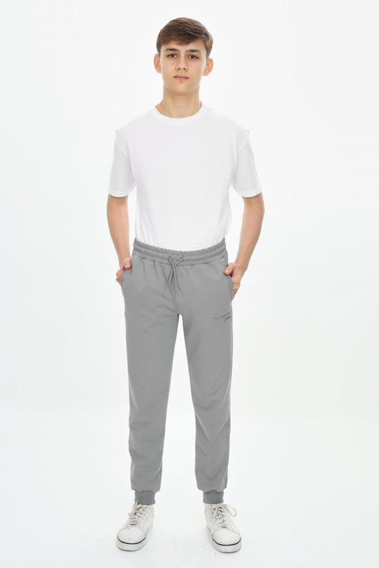 Erkek Çocuk Nakışlı Eşofman Altı Gri