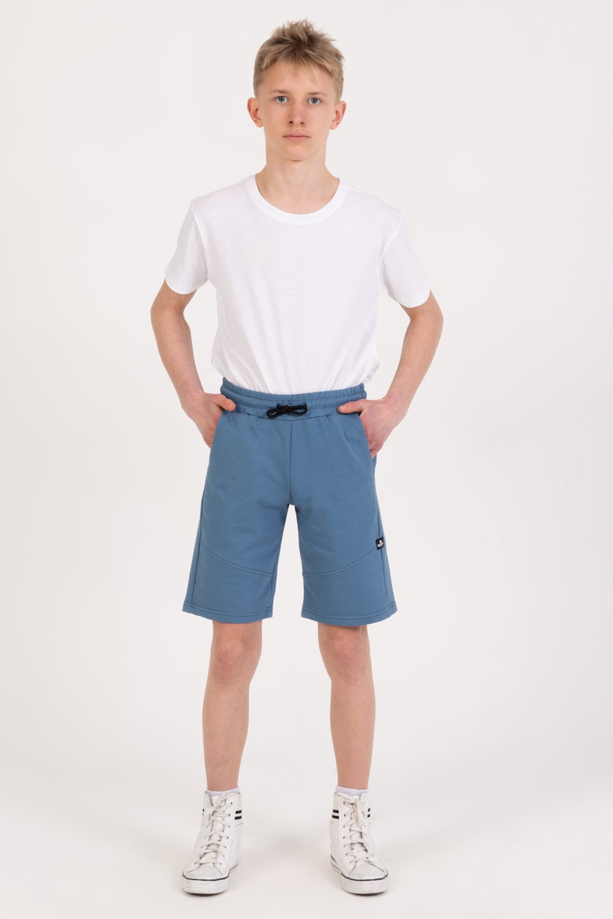 Erkek Çocuk Armalı Şort Mavi