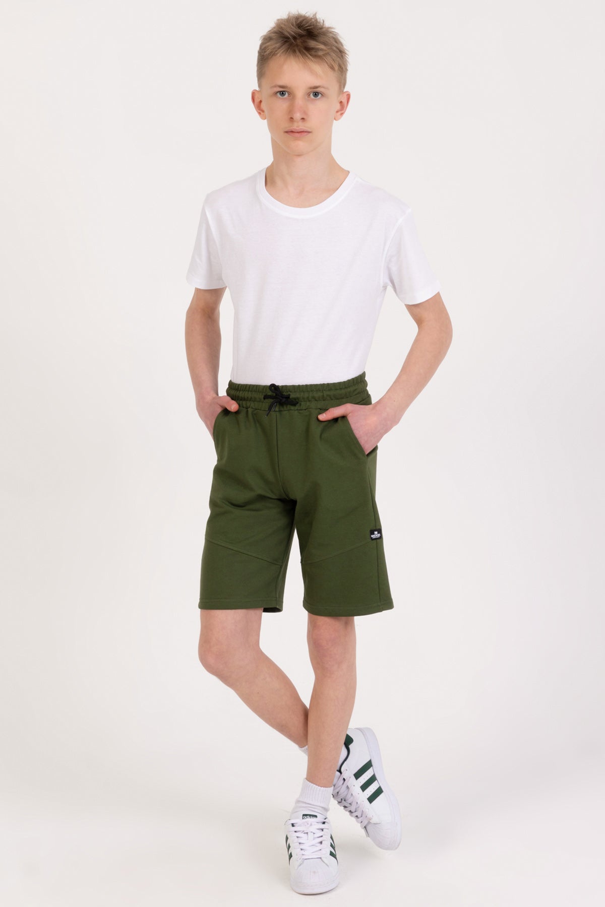 Erkek Çocuk Armalı Şort Yeşil