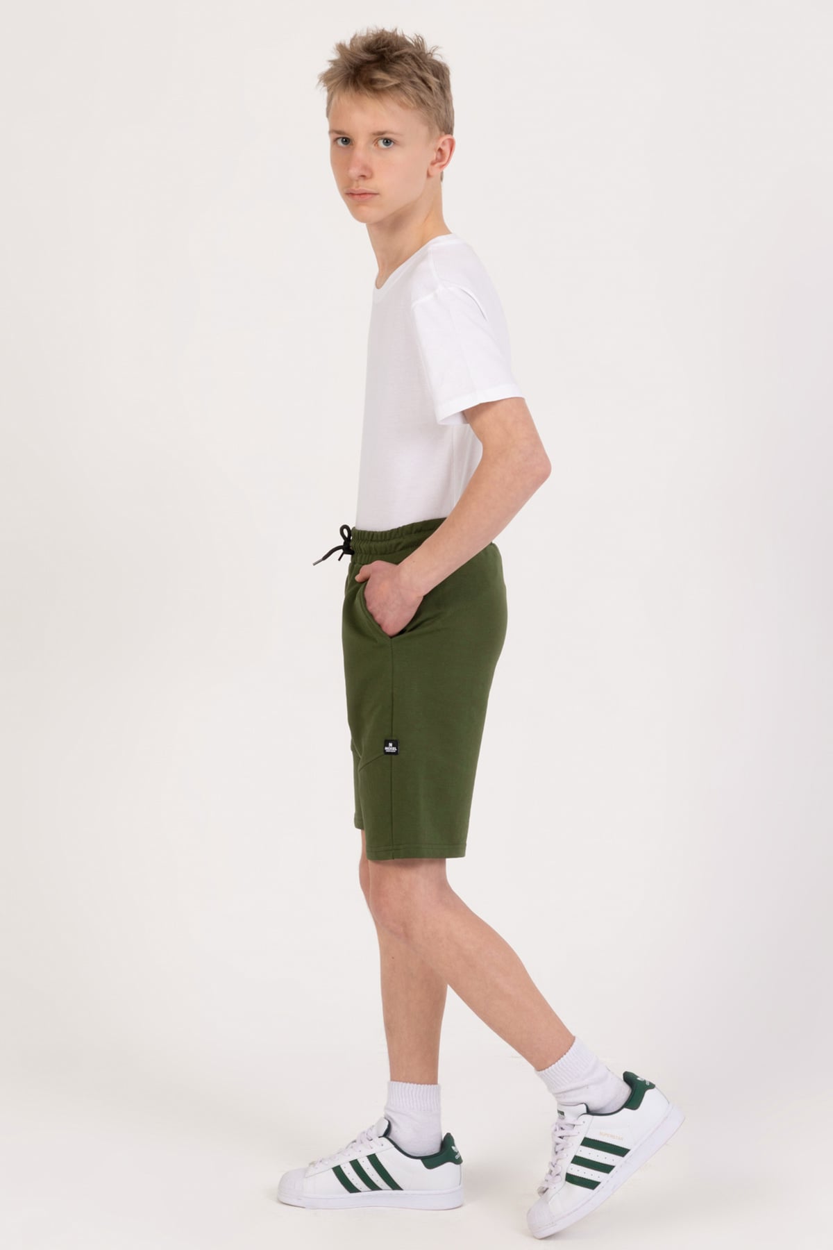 Erkek Çocuk Armalı Şort Yeşil