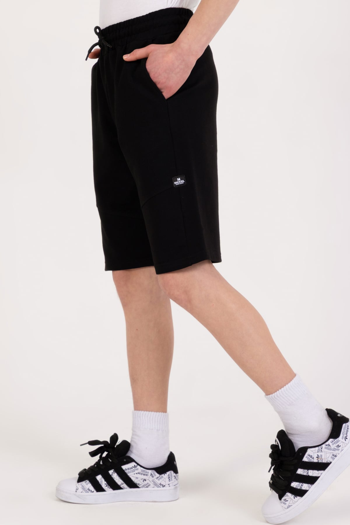 Erkek Çocuk Armalı Şort Siyah