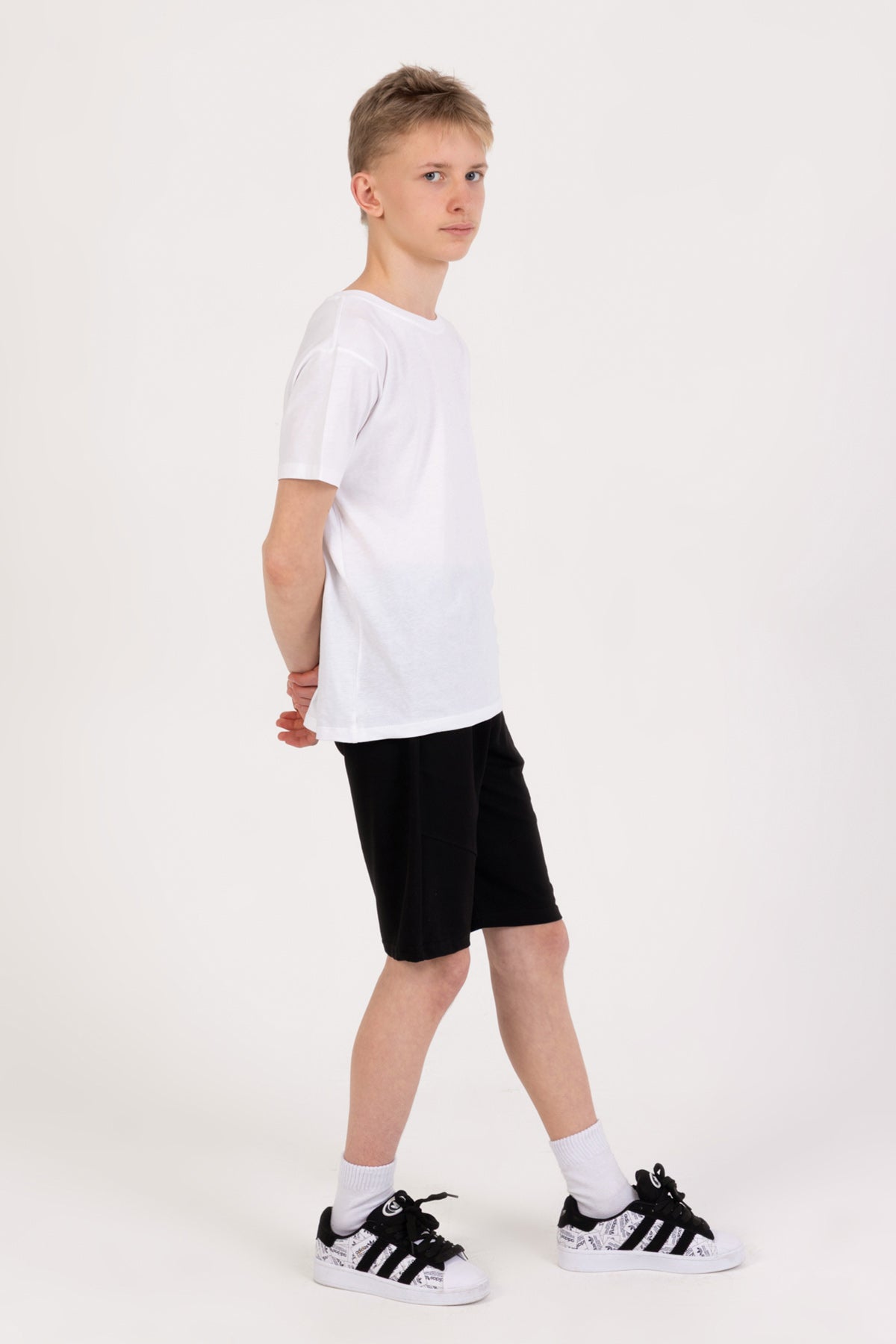 Erkek Çocuk Armalı Şort Siyah