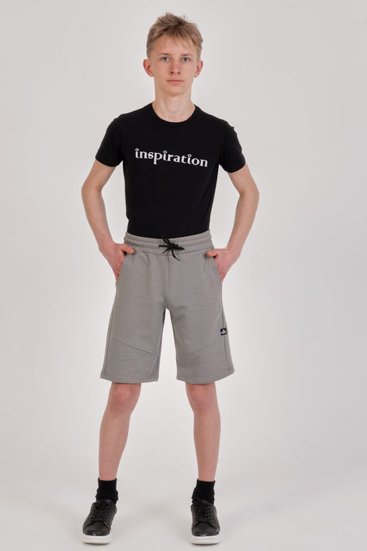 Erkek Çocuk Armalı Şort Gri