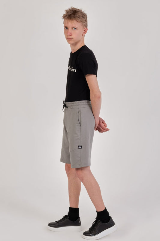 Erkek Çocuk Armalı Şort Gri