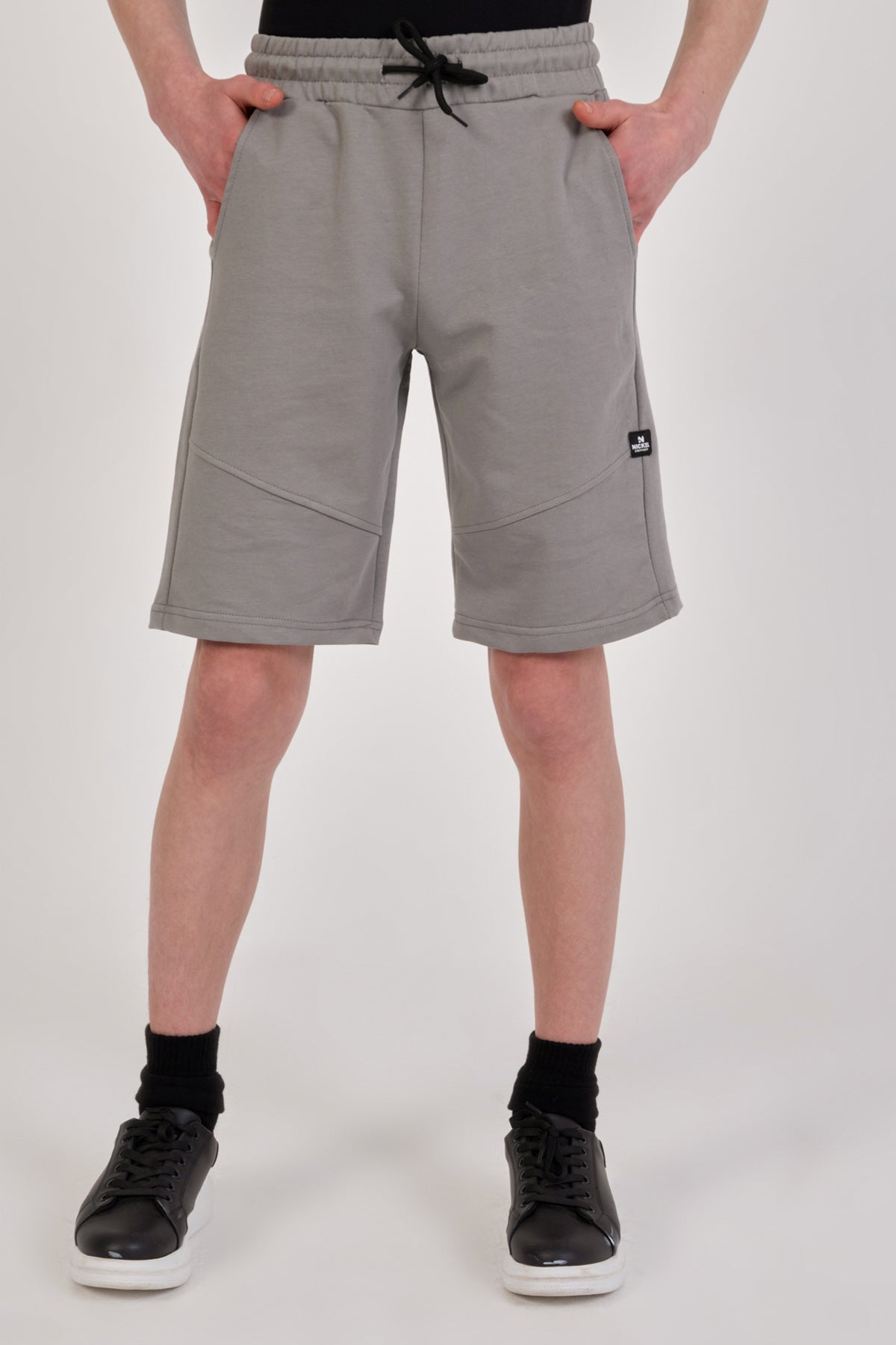 Erkek Çocuk Armalı Şort Gri