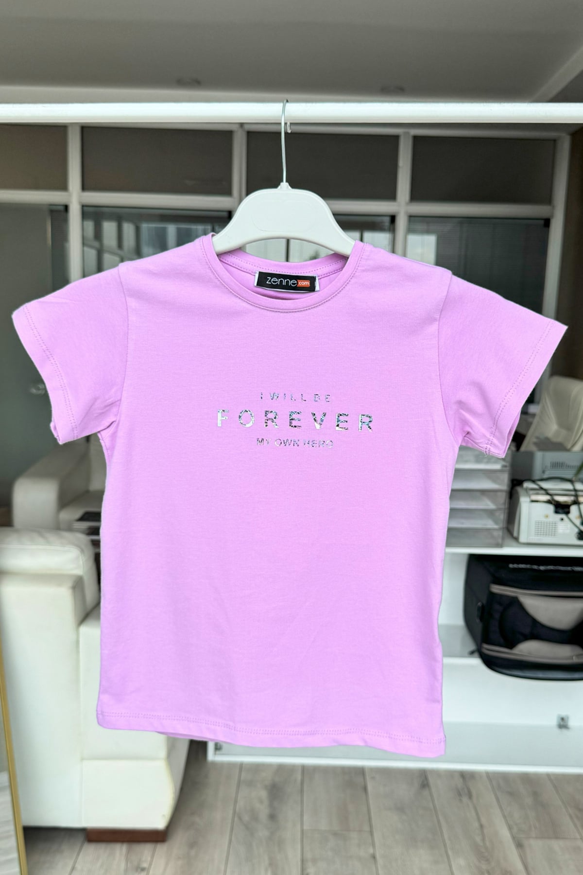 Kız Çocuk Forever Baskılı T-shirt Lila