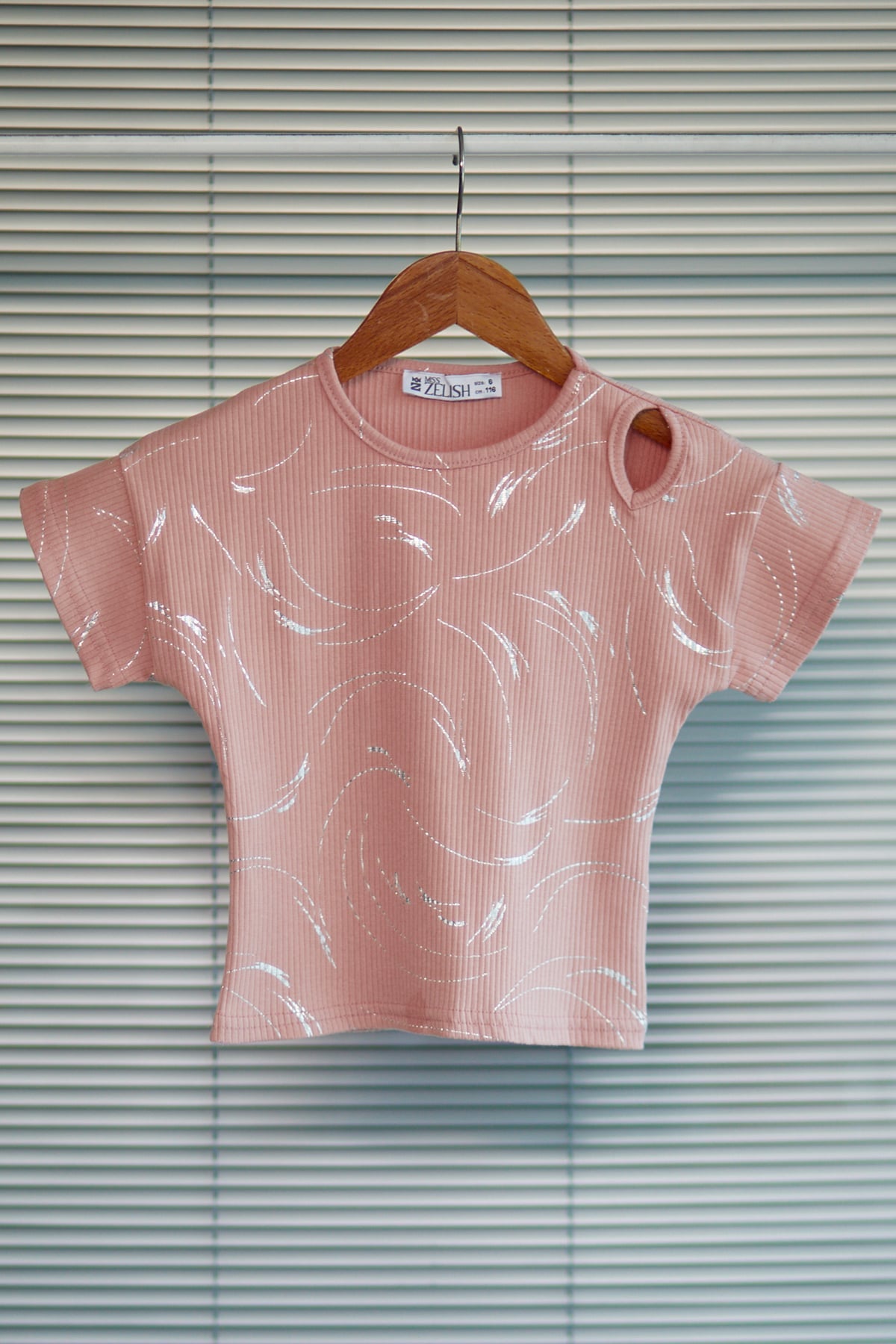 Kız Çocuk Fitilli T-shirt Pudra