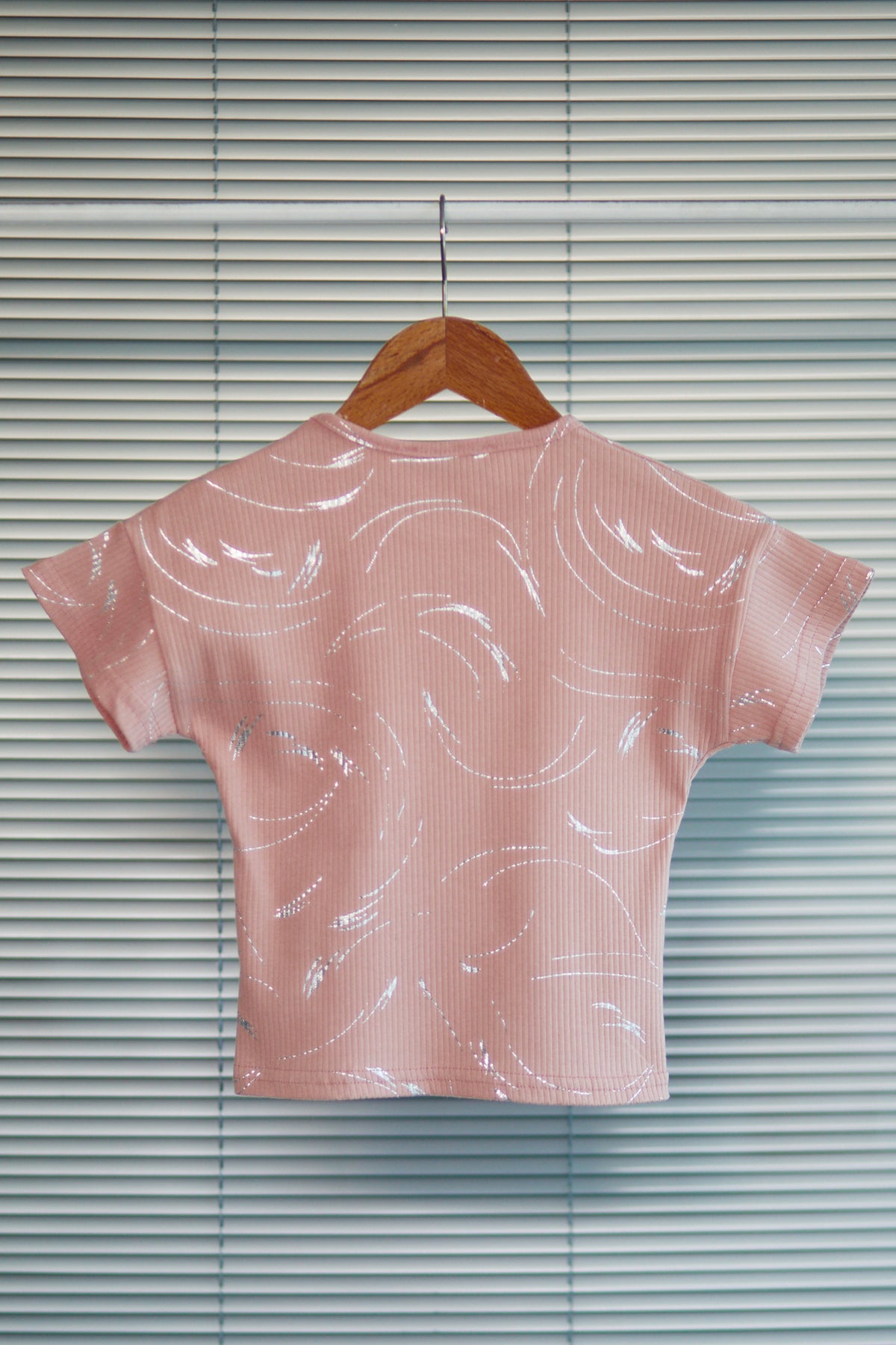 Kız Çocuk Fitilli T-shirt Pudra