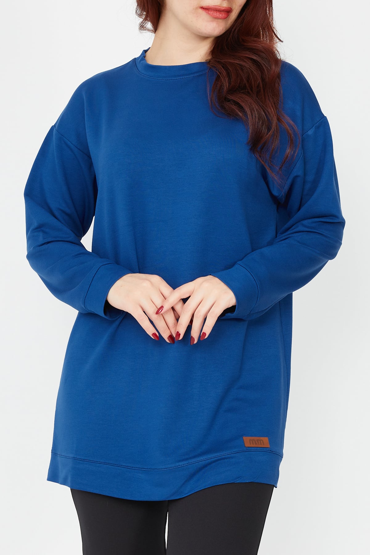Bisiklet Yaka Basic Tunik İndigo