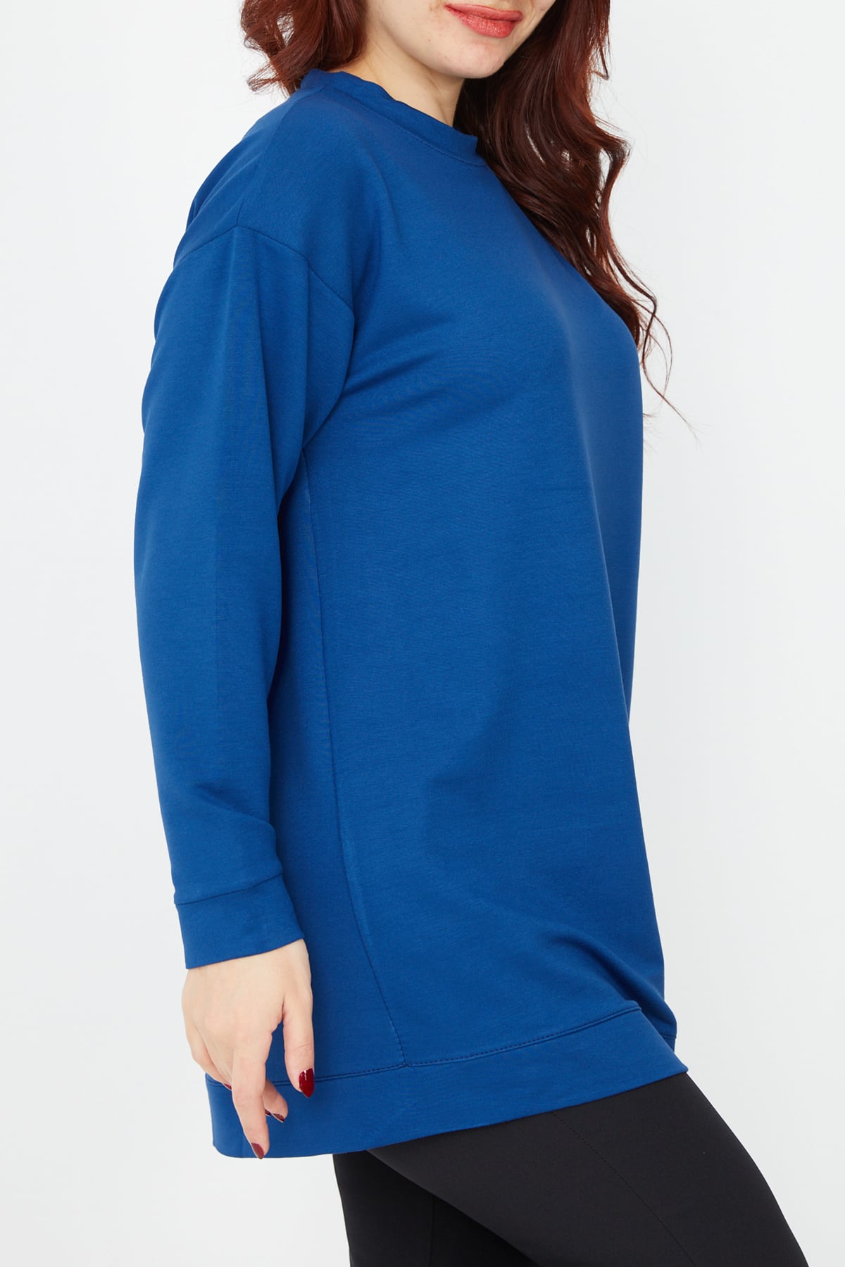 Bisiklet Yaka Basic Tunik İndigo