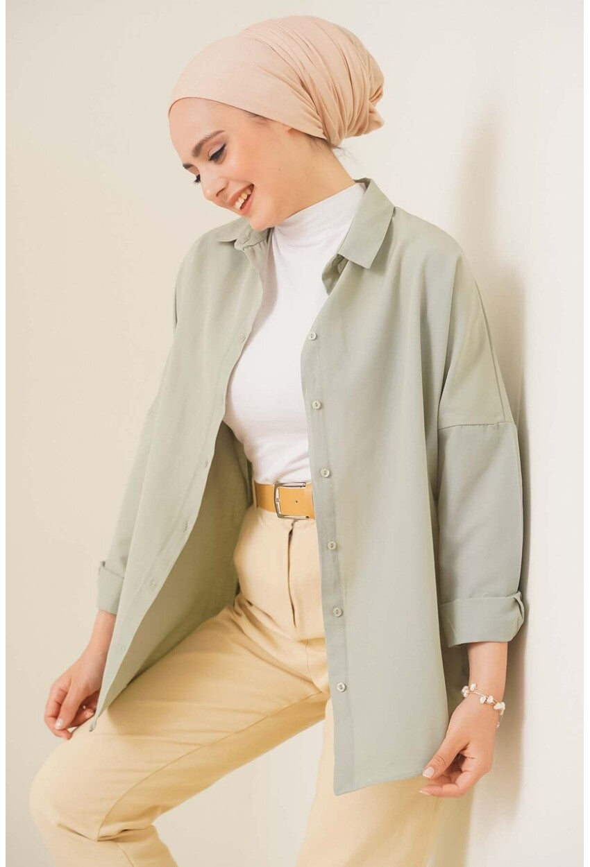 103901 Oversize Basic Tesettür Gömlek