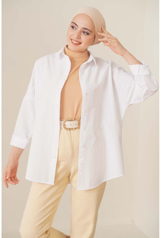 103901 Oversize Basic Tesettür Gömlek