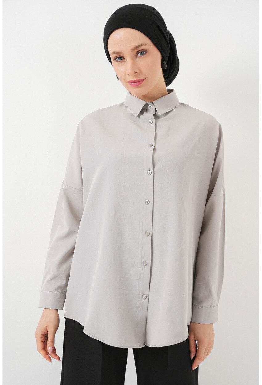 103901 Oversize Basic Tesettür Gömlek