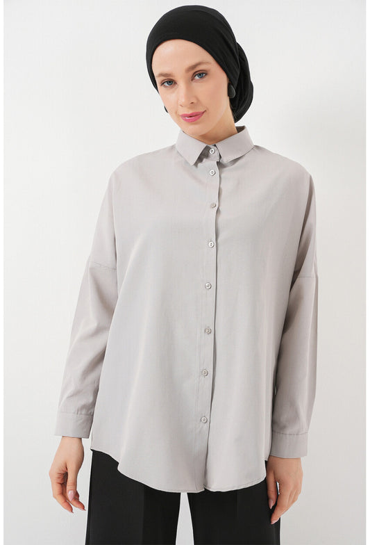 103901 Oversize Basic Tesettür Gömlek
