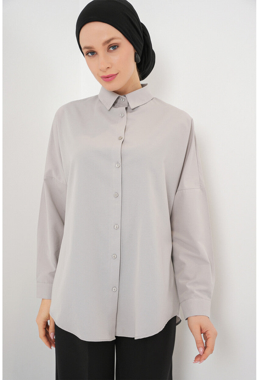 103901 Oversize Basic Tesettür Gömlek