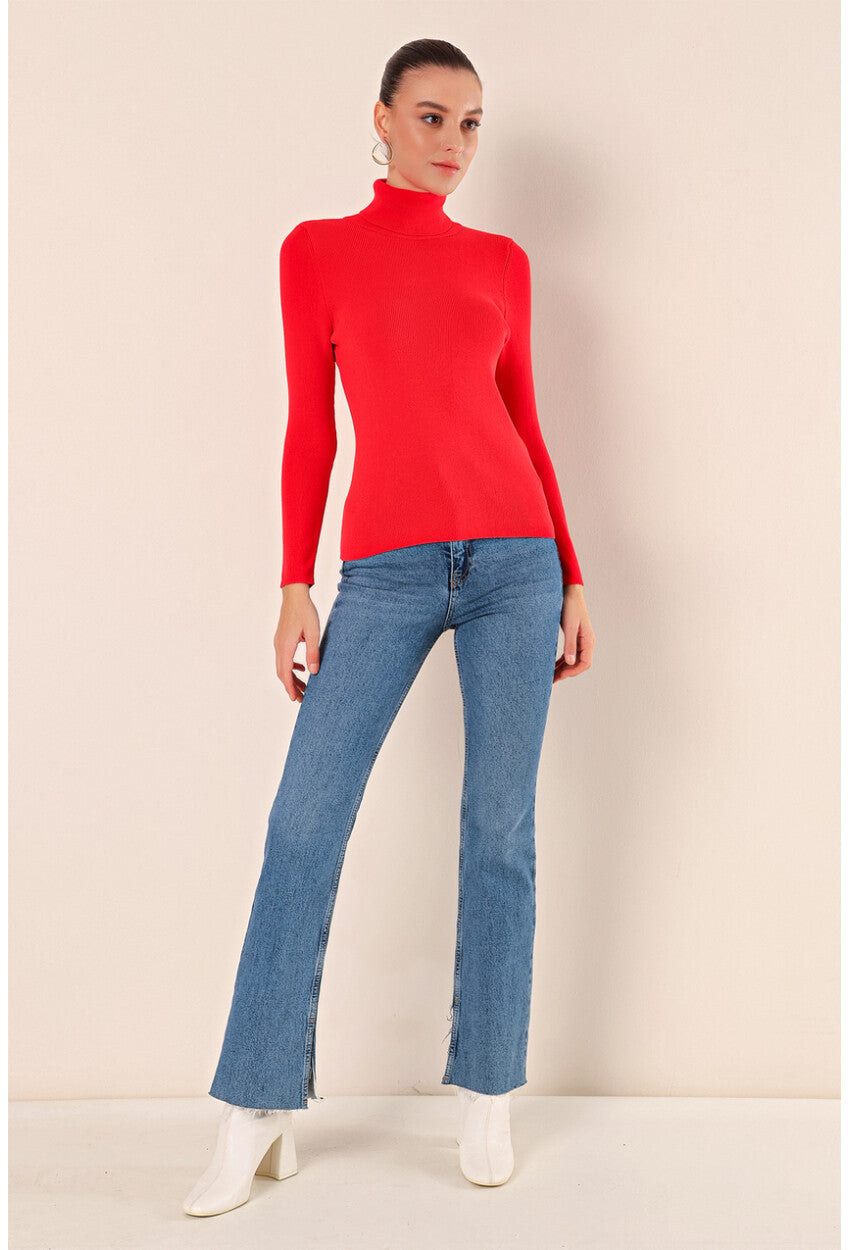 15825 Boğazlı Triko Kazak