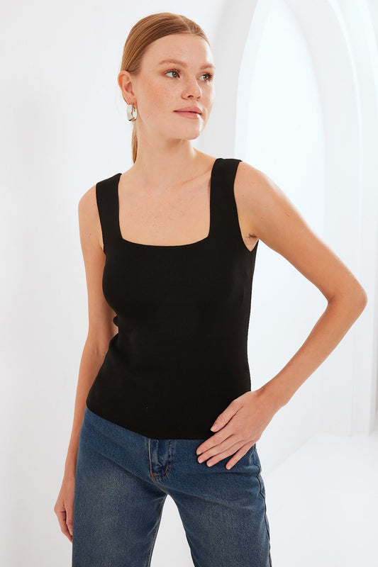 Askılı Top Bluz - Siyah 15878