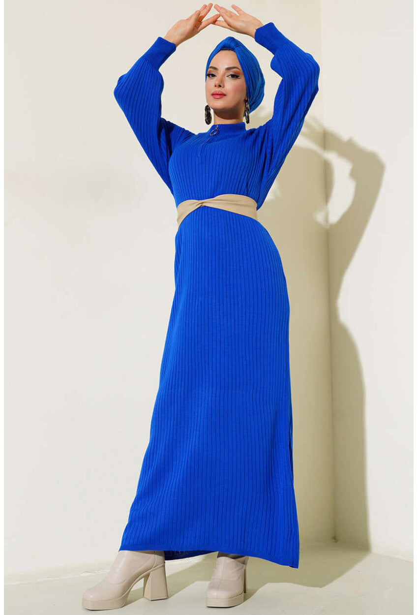 15900 Boydan Tesettür Triko Elbise