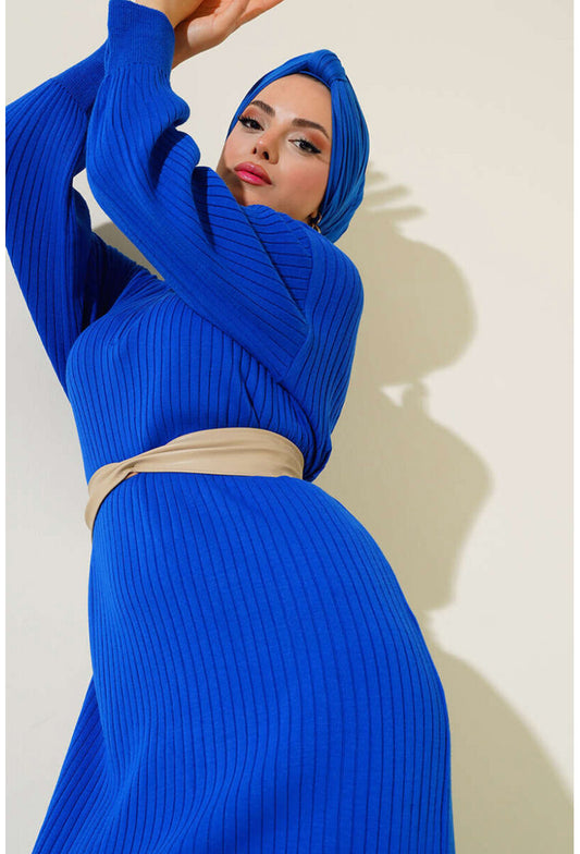 15900 Boydan Tesettür Triko Elbise