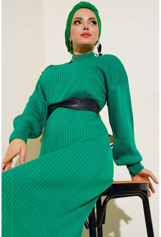 15900 Boydan Tesettür Triko Elbise