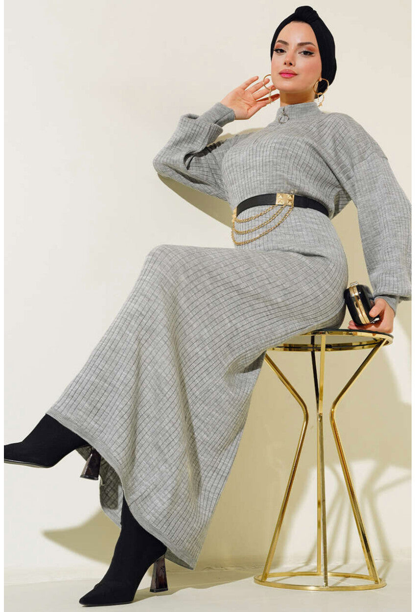 15900 Boydan Tesettür Triko Elbise