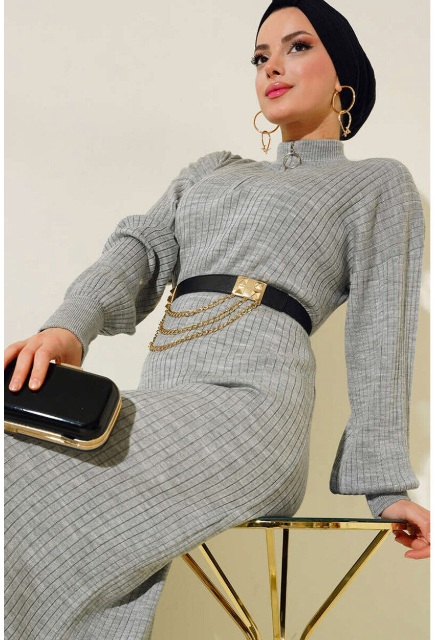 15900 Boydan Tesettür Triko Elbise