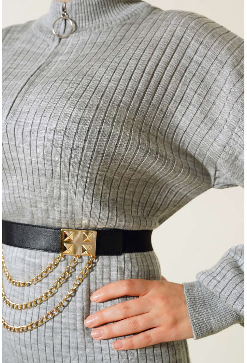 15900 Boydan Tesettür Triko Elbise