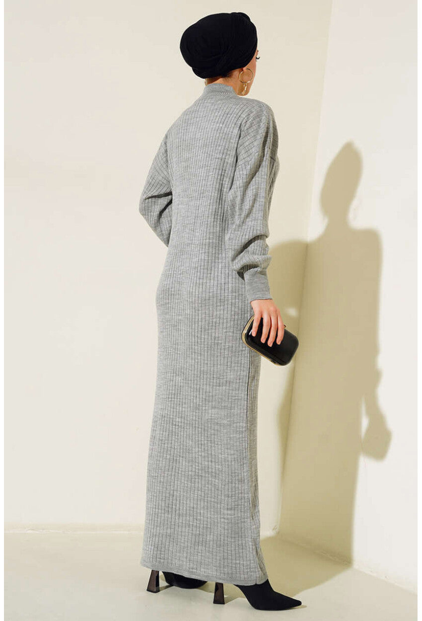 15900 Boydan Tesettür Triko Elbise