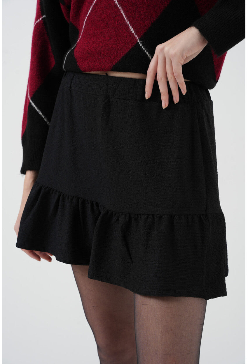 1884 Desenli Viskon Mini Etek