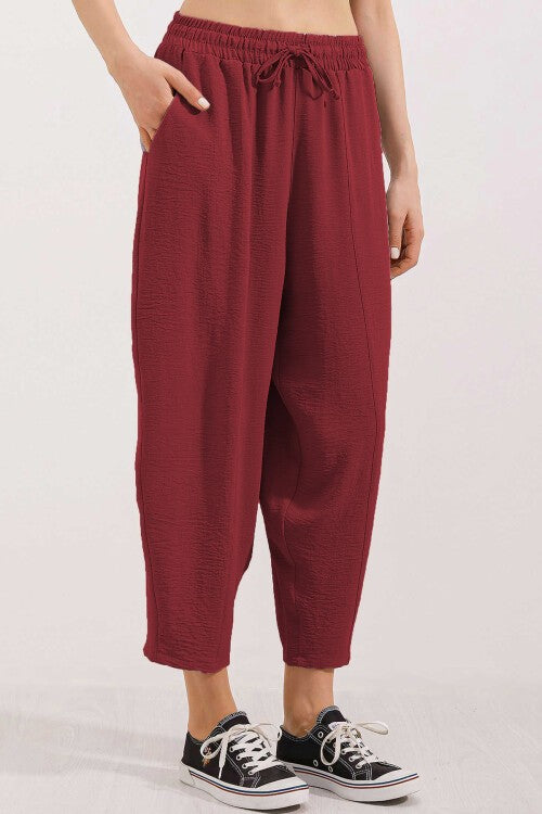 To'lima shalvar shim – Bordo - (6591 to'qilgan Shalvar shim - Claret Red)