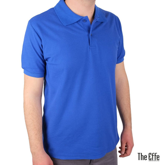 Polo yoqali futbolka Saks Blue