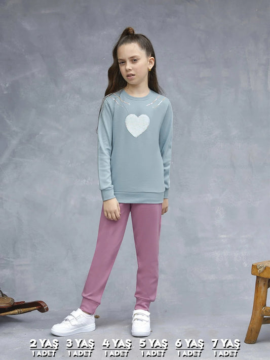 Elsima 3185 Qizlar uchun uzun yengli pijama toʻplami