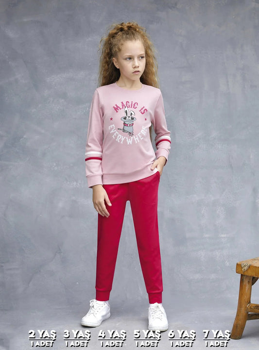 Elsima 3186 qizlar uchun uzun yengli pijama to'plami