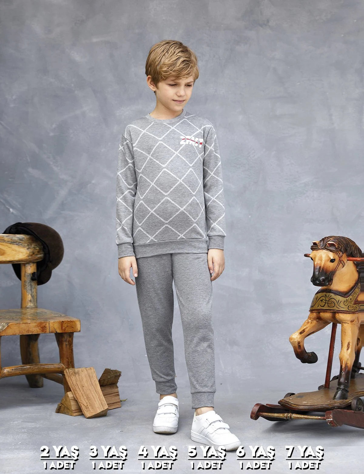 Elsima 3155 Erkek Çocuk Uzun Kollu Pijama Takımı (2-7 Yaş)