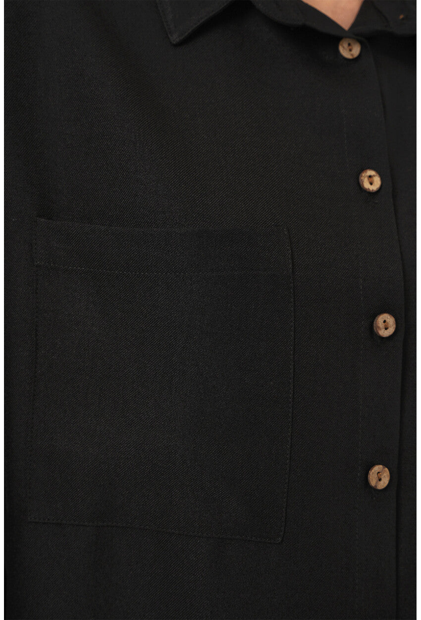 20126 Oversize Keten Gömlek