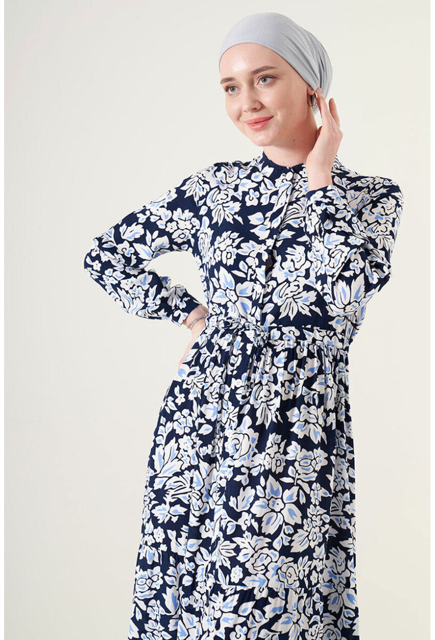 2144 Hakim Yaka Tesettür Elbise