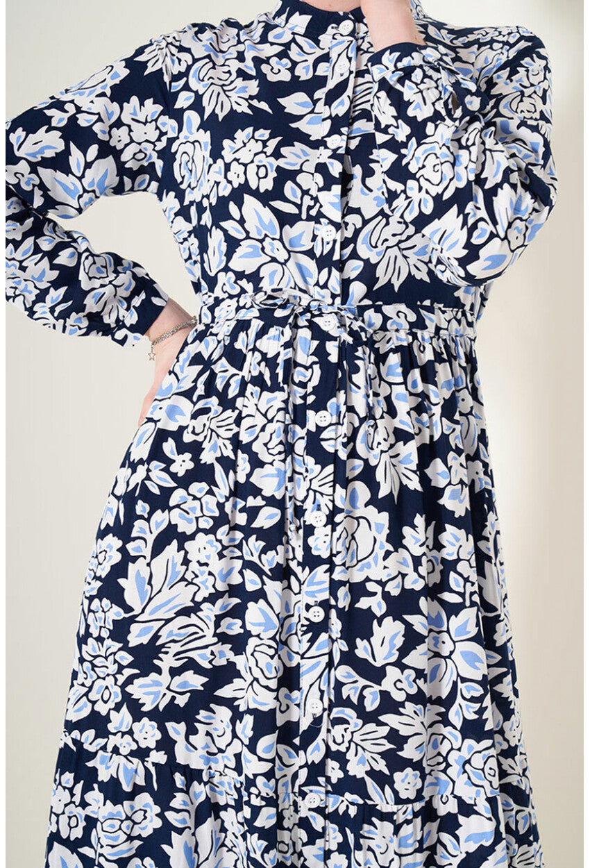 2144 Hakim Yaka Tesettür Elbise