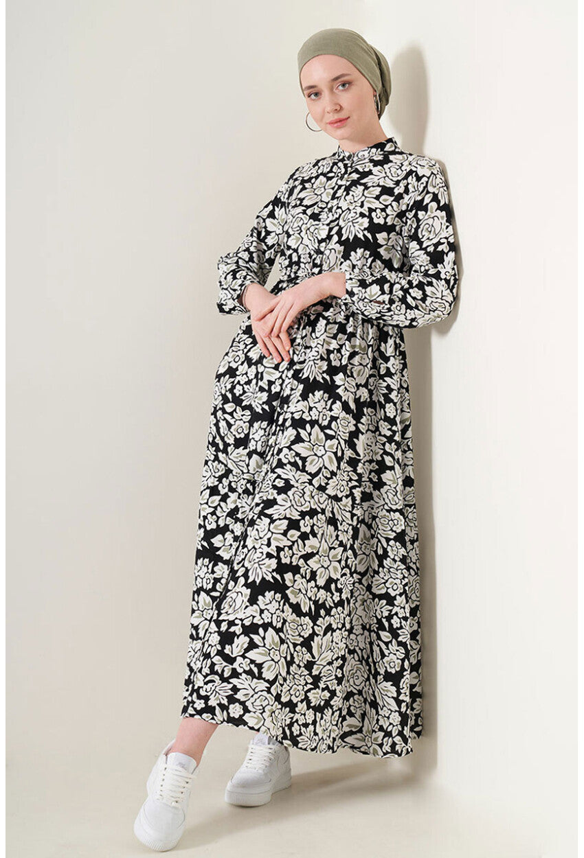 2144 Hakim Yaka Tesettür Elbise