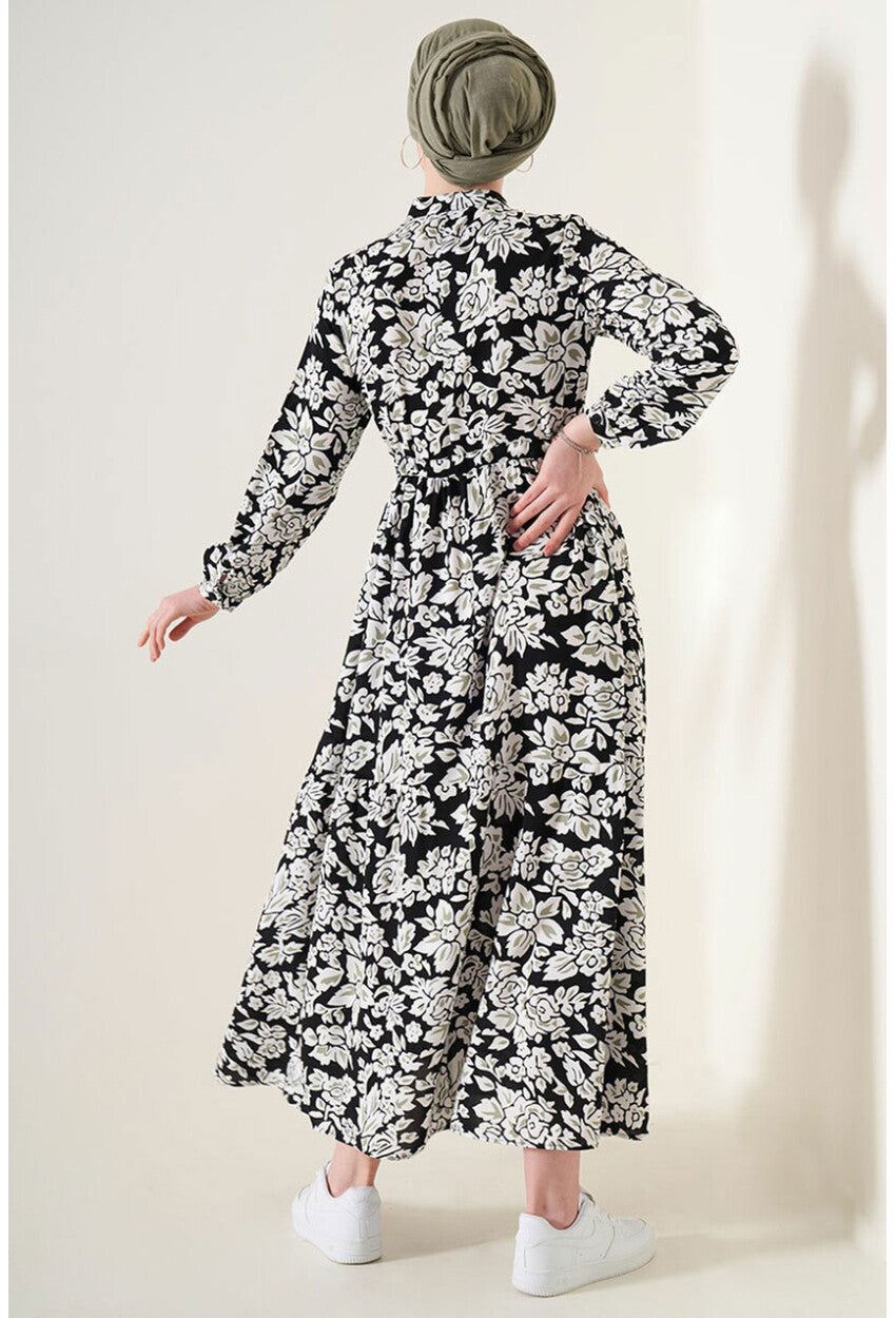 2144 Hakim Yaka Tesettür Elbise