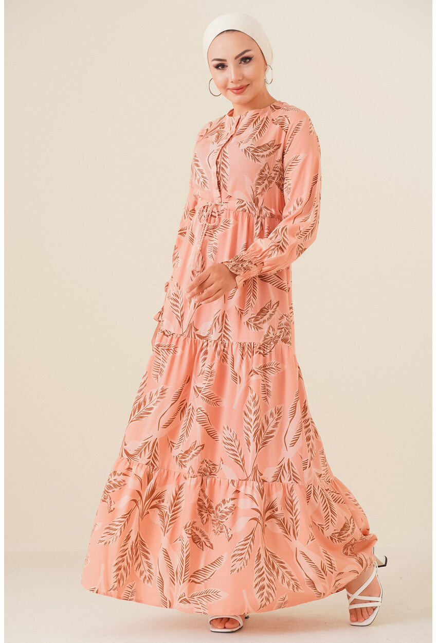 2145 Desenli Tesettür Elbise